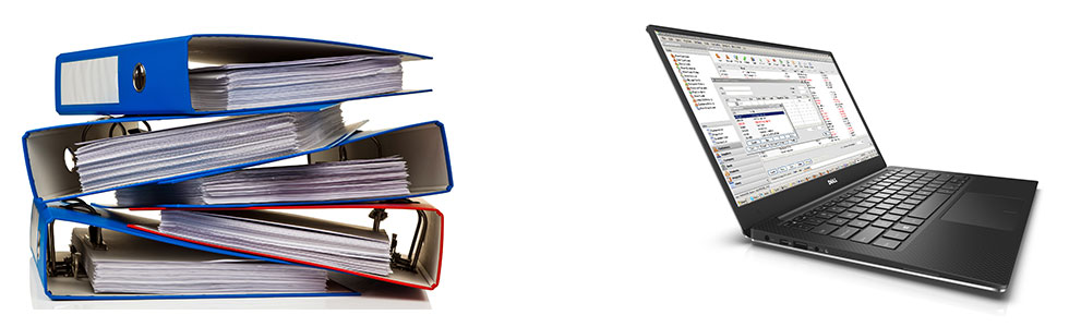 Files and laptop